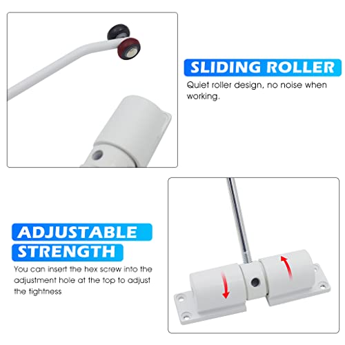 HASTHIP® Automatic Door Closer Zinc Alloy Spring Adjustable Closing Hinge Quiet for Wooden Metal Doors Security Use Up to 30 Kgs White 3 PCS HASTHIP® Automatic Door Closer Zinc Alloy Spring Adjustable Closing Hinge Quiet for Wooden Metal Doors Security Use Up to 30 Kgs White 3 PCS